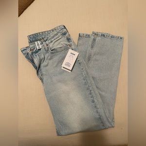 High wasted straight leg jeans